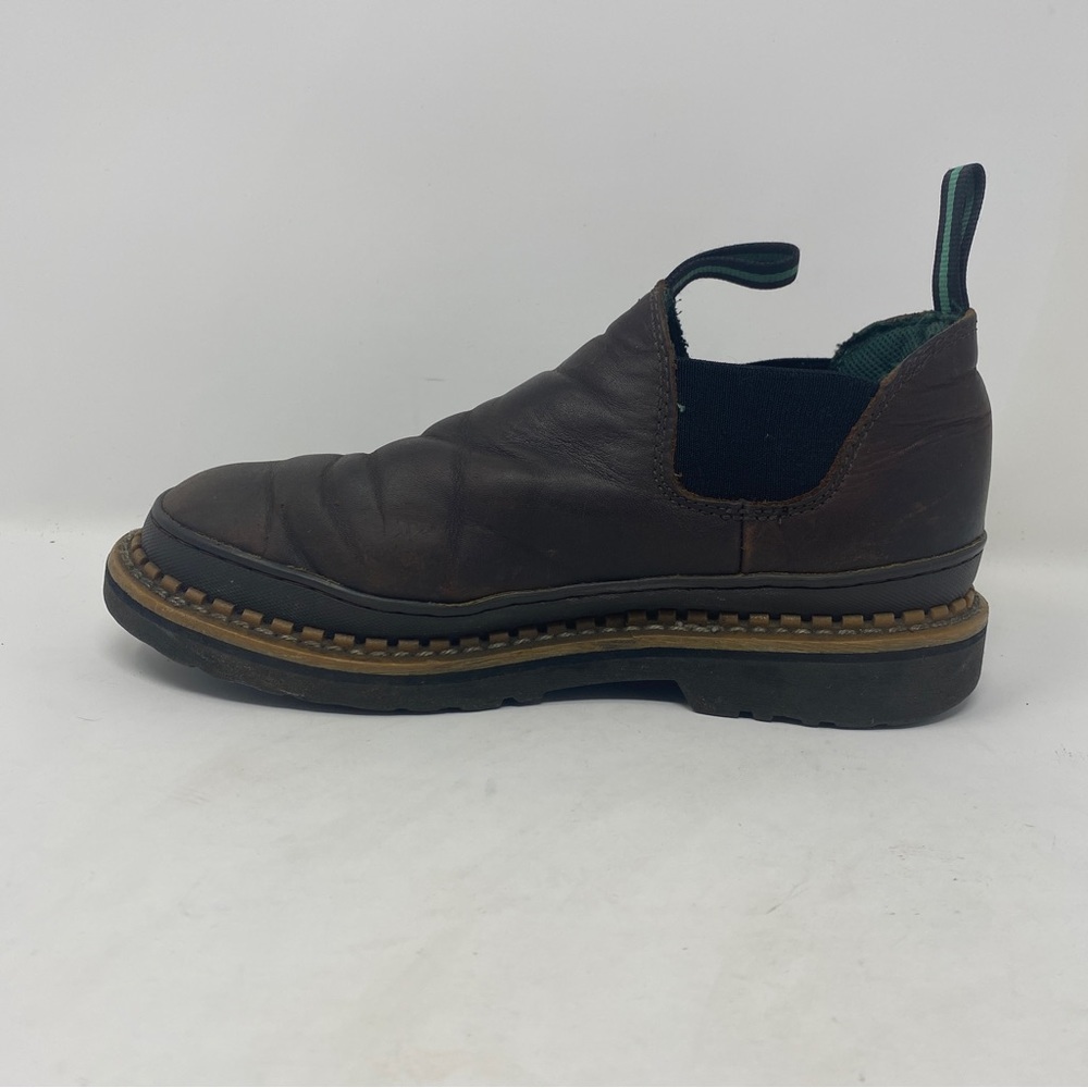 Sold Georgia Giant Men’s 8.5 Wide “Giant Romeo” Pull On Brown Leather Work Shoes - Picture 6 of 9